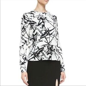 A.L.C. Presley Brushstroke Open Back Silk Top